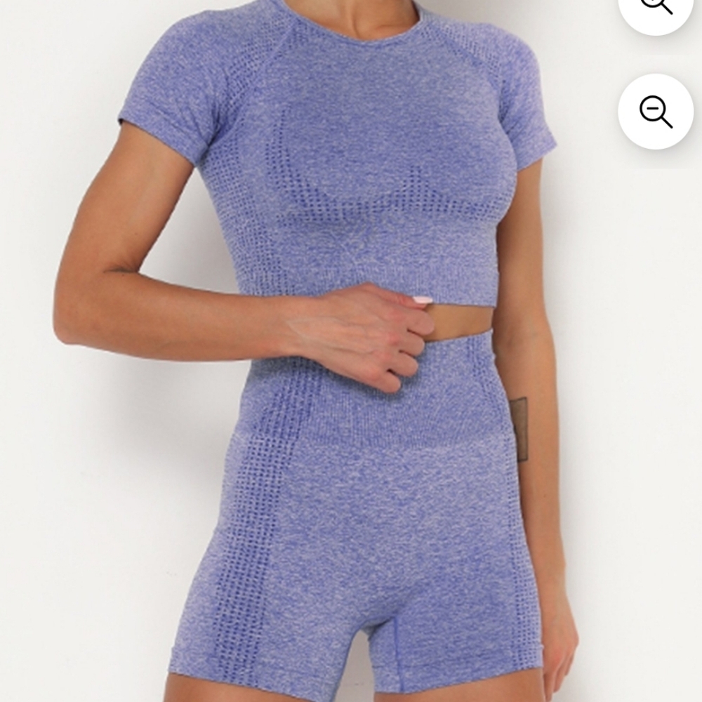 Lavender Women's Activewear Set Shorts And Top 3xl & 2xl NEW No Tags Plus Size - Picture 2 of 9